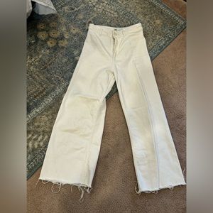 Zara marine straight jeans white